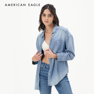 American Eagle Denim Button-Up Shirt เสื้อเชิ้ต ผู้หญิง เดนิม  (NWSB 035-3697-400)