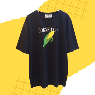 เสื้อยืด Cornfifld งานทรงเกาหลี Oversized สกรีนเท่ๆ ผ้า Cotton 100%