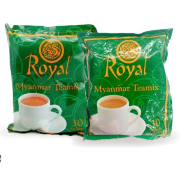 ชาพม่าของแท้ ชานมพม่า royal myanmar teamix ชานมพม่าแบบซอง ชานมพม่า royal จำนวน 30 ซอง/แพค burmese tea ชายอดนิยม รสชาติหว