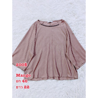 Mango เสื้อผ้าร่อง รอบคอปักลูกปัดเม็ดเล็กๆ