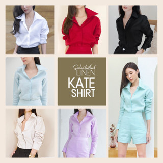 Selectedlook Kate Shirt เสื้อเชิ้ตลินินแท้ แขนยาว ปกใหญ่