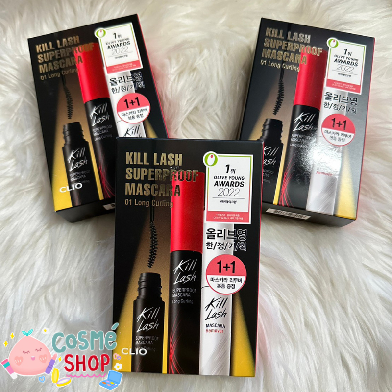 พร้อมส่ง Clio Kill Lash Superproof Mascara 1+1+1 Mascararemover