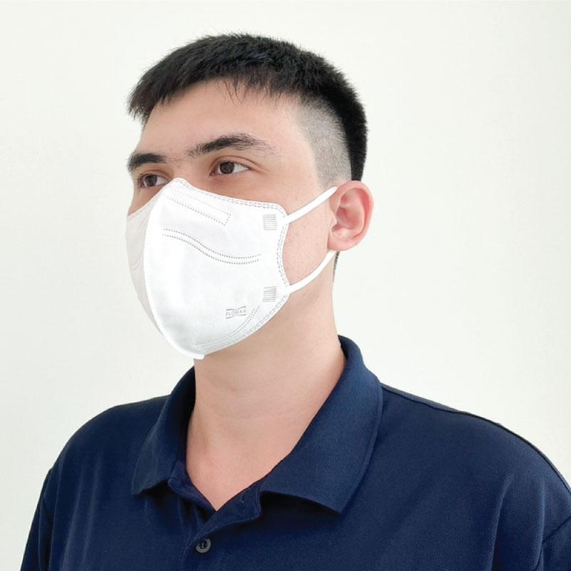 หน้ากากอนามัย Flomax Fold Flat N95, FFP2 ไม่มีวาวล์ (1 แพ็ค = 5ชิ้น) คล้องหู และ คล้องหัว ราคา ถูกที่สุด ดีลบีเคเค แกลเลอรีภาพที่ 6