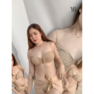 YOURS BIKINI #BK1566 เซตชุดว่ายน้ำทูพีช พร้อมผ้าผูก