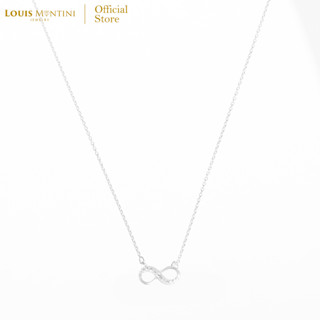 Louis Montini (Jewelry) Sterling Silver 925 Necklace สร้อยคอเงินแท้ 92.5% สร้อยคอผู้หญิง รูป Infinity LJNC05