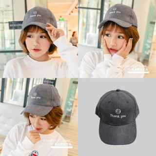 หมวกแก๊ป_Thank You สีเทา หมวกแฟชั่น Cap Hat