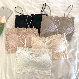 บราเสริมฟองน้ำ บราลูกไม้ BRA-39 เสื้อสายเดี่ยว เสื้อลูกไม้ เสื้อครึ่งตัว พร้อมส่งทุกสี