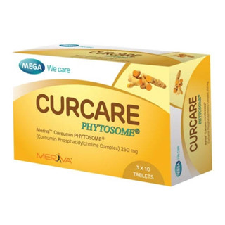 Mega We Care Curcare 30 tab เมก้า วีแคร์ เคอแคร์ 30 เม็ด สารสกัดจากขมิ้นชันในรูปแบบไฟโตโซม