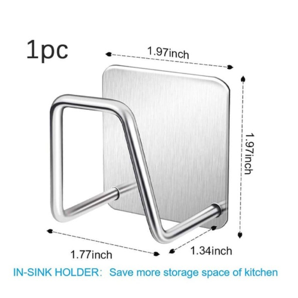 ที่ใส่ฟองน้ำสแตนเลสกาวในตัว 2 ชิ้นอุปกรณ์อ่างล้างจาน - รูปที่ 2