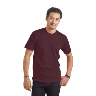 เสื้อตราห่านคู่ คอกลม สีเลือดหมู ขนาด 34-52 นิ้ว พร้อมส่ง ใส่สบาย cotton100