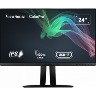 ViewSonic VP2456 24 Inch 1080p Premium IPS  60W USB - C Monitor with Ultra-Thin Bezels, Color Accuracy, Pantone Validated, HDMI, DisplayPort and USB C for Professional Home and Office,Black