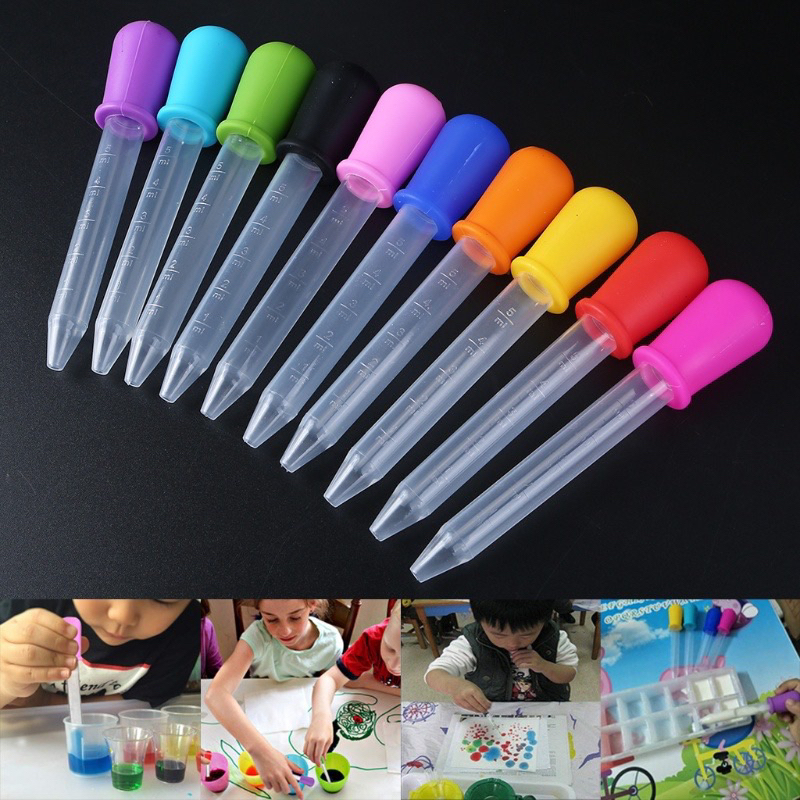 (พร้อมส่ง..ส่งไว) Rainbow Dropper 5ml ดรอปเปอร์ 1ชุดมี10สี - Sensory Play by KT