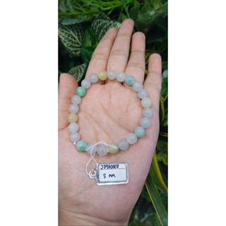 หยก พม่า แท้ Jade กำไล ประคำหยก (Jade Beads Bracelet) พม่า (Myanmar) 8 mm.