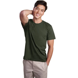 เสื้อยืดตราห่านคู่ คอกลม สีเขียวขี้ม้า ขนาด 34-52 นิ้ว ( เขียวทหาร / เขียว ร.ด) สินค้าพร้อมส่ง