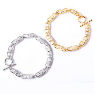 SWAN - Marina Baguette Bracelet สร้อยข้อมือเงินแท้ ฝังเพชรทรงบาแก็ตท์ cubic zirconia คิวบิกเซอร์โคเนีย