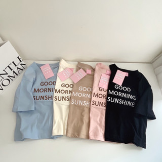 Sugarbeetshop | S183 GOOD MORNING SUNSHINE 🤍 เสื้อยืด เสื้อทรงครอป เสื้อยืดผ้า cotton