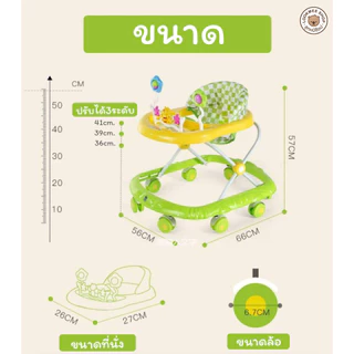รถหัดเดิน รถเด็กนั่งBabyWalker ลายน้องหมีและน้องผึ้ง มีของเล่นในตัว โครงสร้างแข็งแรงมีหลายสีให้เลือก
