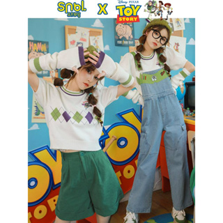 Snbl x Toy Story เสื้อแขนสั้นมีปลอกแขน ชุดเอี๊ยม ทอยสตอรี่ ลิขสิทธิ์แท้