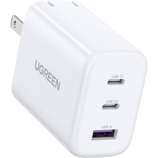 UGREEN รุ่น 90495 หัวชาร์จเร็ว PD 65W 3 พอร์ต Type C x2 / USB A x1 หัวปลั๊กพับได้