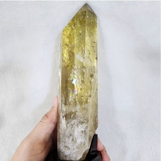 แท่งหินซินริน ผลึกหินซิตริน ซิทริน(Citrine)มี Rainbow ประกายรุ้ง สูง21.5 ซม.หน้ากว้าง 5.5 ซม.หนา 4.5 ซม.น้ำหนัก 544.4 g.