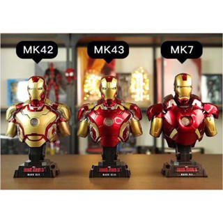 Iron Man MARK XLIII XLII VII MK 43 MK 42 MK 7 Bust ครึ่งตัว 1/4 Scale With LED Light PVC Figure 23 cm