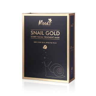 (1กล่อง สีดำ) มาส์คหน้าหอยทอง มูดส์ Moods Snail Gold Starry Facial Treatment Mask