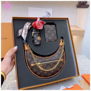 LV กระเป๋าหลุยส์ งานกล่อง ไซค์8” ครบเซท กระเป๋าสะพายข้างผู้หญิง