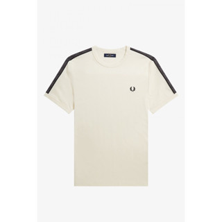 Fred Perry Contrast Taped Ringer T-Shirt in Ecru