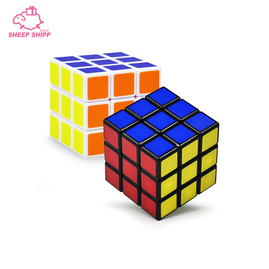 รูบิค 3x3x3 Rubik พีระมิดลูกบาศก์รูบิค ลูกบิด รูบิก ขอบขาว ขอบดำ 55x55x55 mm ลูกรูบิก รูบิด หมุนลื่น