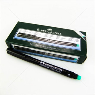 ปากกาเขียนเเผ่นใส , แผ่นCD/DVD Faber-Castell (ลบไม่ได้)  สีดำ 2ขนาด [ F 0.6mm. ] / [ S 0.4mm. ]