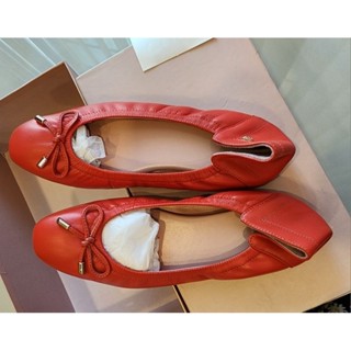 size 38 new o and b O&amp;B audrey comfy in flame red flat shoes ballet