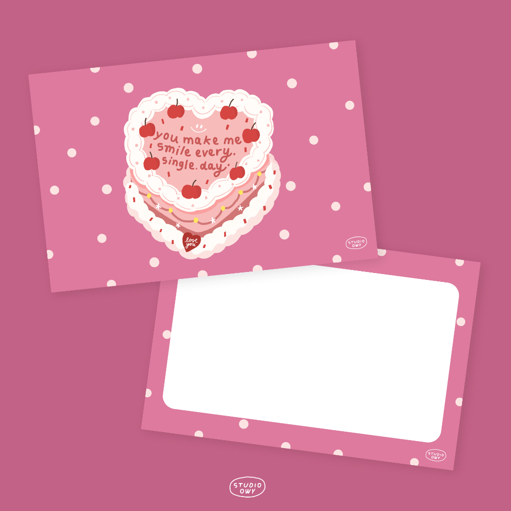 STUDIO.OWY : Card - Heart Cake | ขนาด4x6นิ้ว