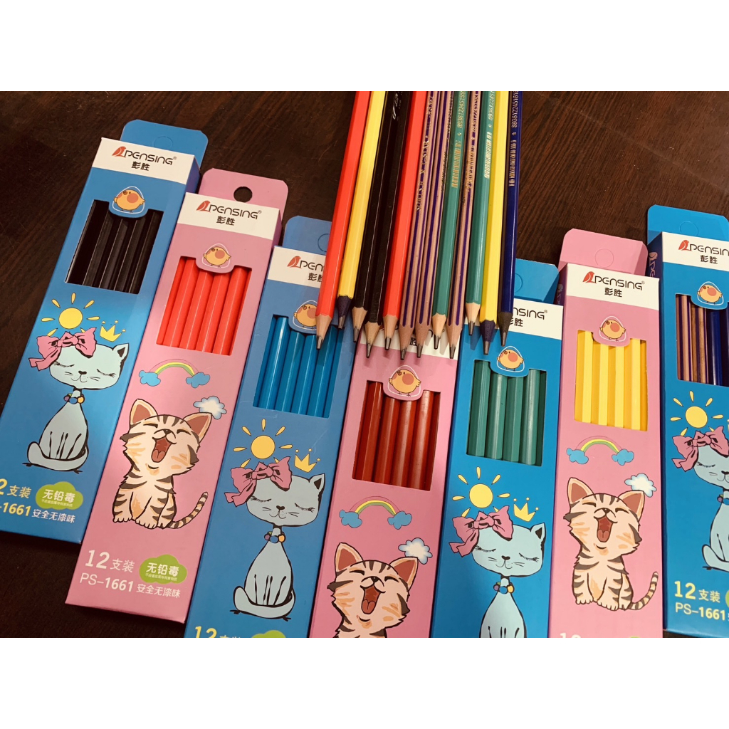 ดินสอไม้2B 12แท่ง/กล่อง สีพาสเทลมียางลบในตัว ดินสอเด็กประถม เครื่องเขียนน่ารัก กบเหลาขนาดพกพา