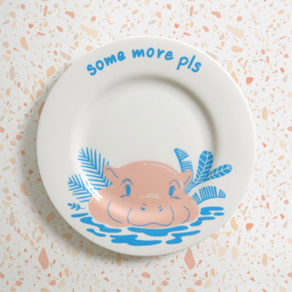 Shy Hippo - KAV Plate จานเซรามิค