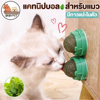 【P014】BABY PET😻🌿 แคทนิปบอล ติดกำแพง ไม่กลิ้งหาย catnip ball กัญชาบอล บอลแมว กัญชาแมว 🌿