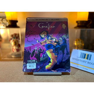 [แผ่นหนังลิขสิทธิ์แท้] Coraline (4K  + Blu-ray) Steelbook กล่องเหล็ก (Pre-Order)