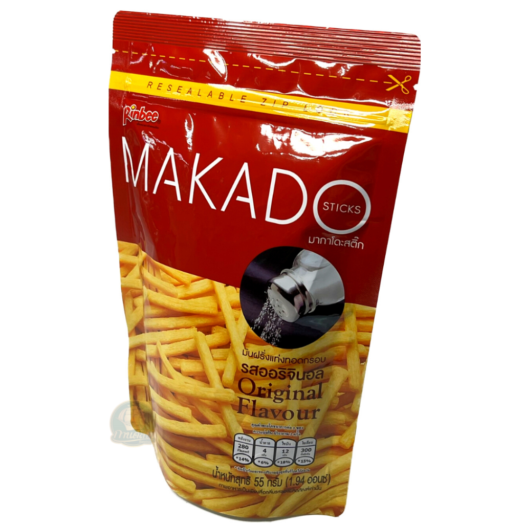 MAKADO Strick มันฝรั่งแท่ง รสออริจินอล ขนาดสุทธิ 55 กรัม บรรจุ 1 แพ็ค 3 ซอง