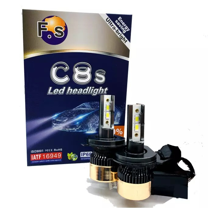 FS เเพค 2ชิ้น ไฟหน้ารถยนต์ รุ่น C8s LED DC 9V-32V 40W 12000LM ไฟตัดหมอกรถยนต์ สีขาว