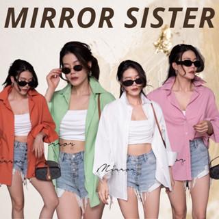 🔖ป้าย Mirrorsister 30109.2 เสื้อเชิ้ตทรงเบสิค เนื้อผ้าลินินผสม แพทเทรินสวยทรงหลวมๆ