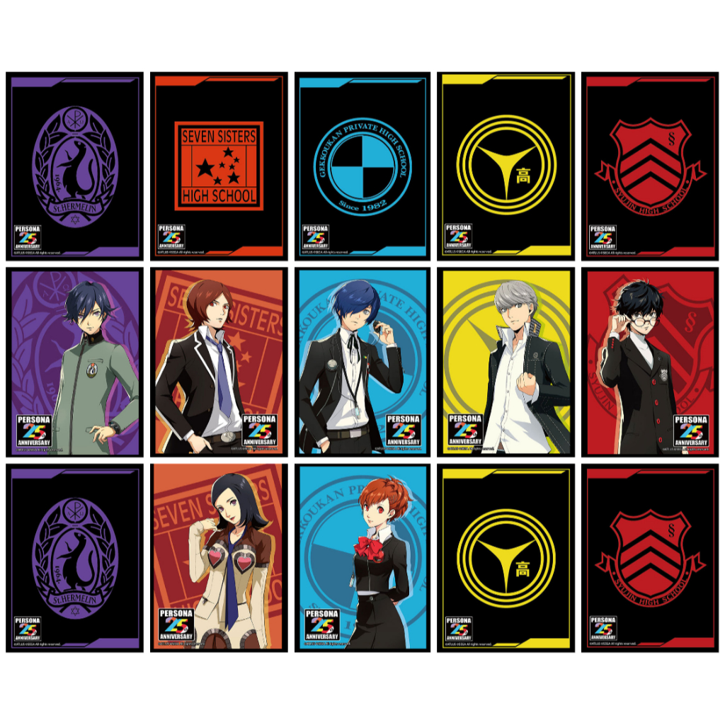 Bushiroad Sleeve Persona P25th : P1, P2, P3, P4, P5, St. Hermelin, Seven Sisters, Gekkoukan, Yasogam
