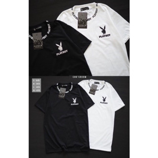 พร้อมส่ง⭐️เสื้อยืด เสื้อปัก Playboy งานปักหน้าและคอ ผ้าคอตตอน💯 เสื้อยืดราคาถูก