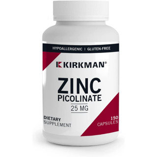 อาหารเสริม เคิร์กแมน Kirkman – Zinc Picolinate 25 mg  ปราศจากกลูเตน – ปราศจากเคซีน – แร่ธาตุ ราคา 1,090.- บาท