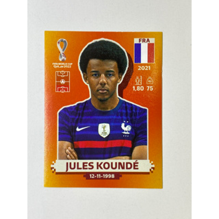 สติ๊กเกอร์สะสม Jules Kounde ฟุตบอลโลก Worldcup 2022 France ของสะสมทีมฟุตบอล ฝรั่งเศส