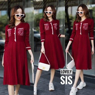 🌈🌿🌼🌸🌺❤️🇰🇷knit Pleat Pocket Long Sleeve Dress