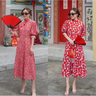 🥮🧧CNY COLLECTION 🧧🥮 DRESS BALLON SLEEVES♥️(650฿ฟรีส่ง) ตรุษจีนปีนี้เด่นสุดในโต๊ะจีน เดรสคอจีนแขนบอลลูนเอวจัมพ์ studioX2