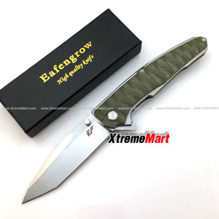 มีดพับ Eafengrow EF913 ด้ามสีเขียว ใบ Tanto D2 Blade ด้าม G10 Handle Folding knife Survival Camping tool tactical knife