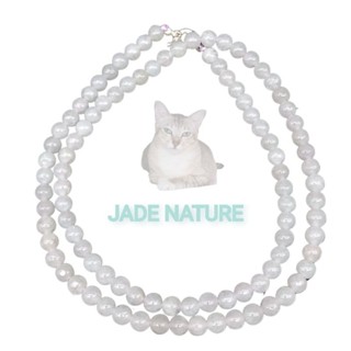 สร้อยคอเม็ดประคำหยกแท้ Jadeite Type A ขนาด 7 มิล (F2)