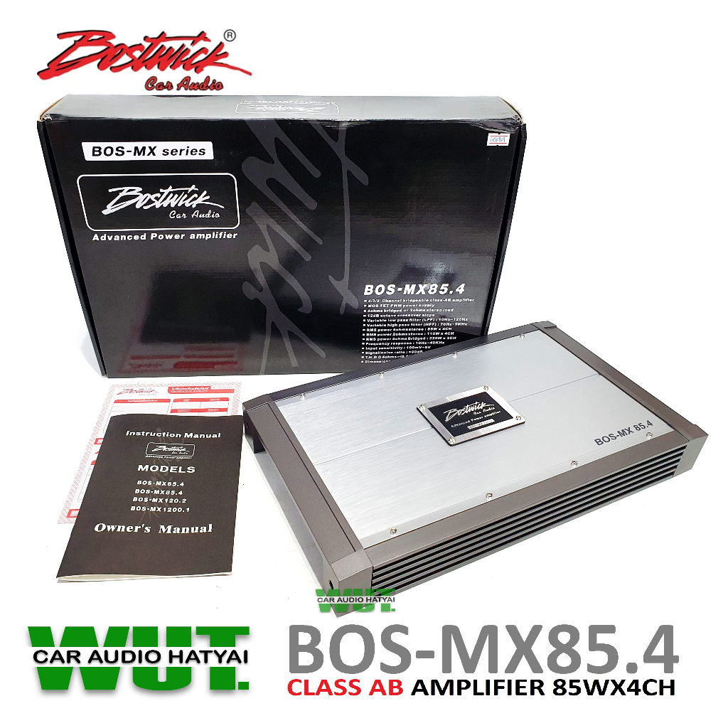 BOSTWICK เครื่องเสียงรถยนต์ เพาเวอร์แอมป์ แอมป์รถยนต์ Class AB คลาสเอบี Bostwick รุ่น BOS-MX85.4