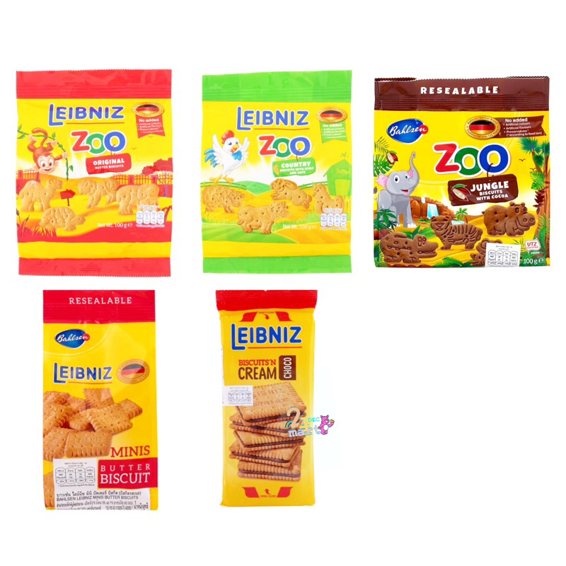 Leibniz zoo (5แบบ) Original butter biscuits Cocoa Jungle Spelt&Oat biscuit cream choco Butter Behlsen คุ้กกี้รูปสัตว์