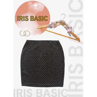 NEW กระโปรงเอวสูง กระโปรงทรงเอ ผ้าวิ้ง งานแบรนด์IRIS BASIC